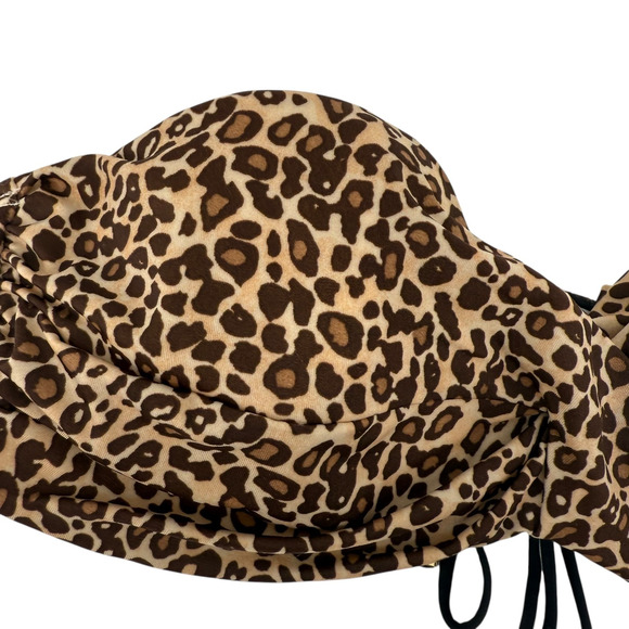 Victorias Secret Bikini Top 36B Strapless Animal Print Underwired Corset Back - Picture 3 of 8